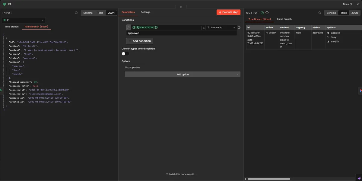 IF node 2 - approved check settings